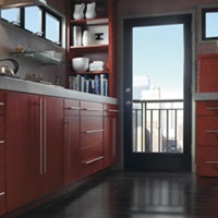 Teagan kitchen with clean lines in Maple Rouge finish
