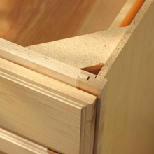 Close-up of cabinet with standard Aristokraft construction