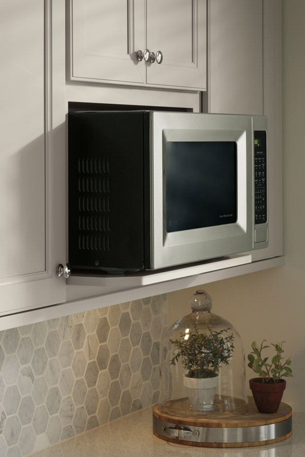 Microwave wall open shelf