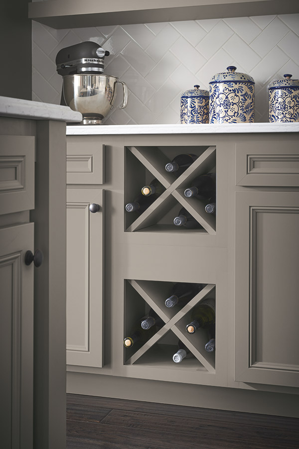 Wine Storage Cabinet in Stone Gray laminate