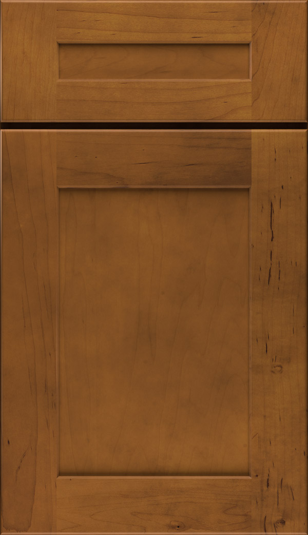 Korbett 5-piece maple flat panel cabinet door in saddle