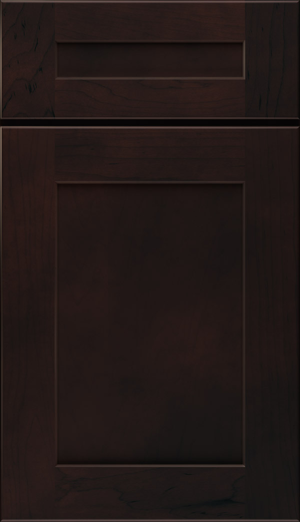 Korbett 5-piece maple flat panel cabinet door in sarsaparilla