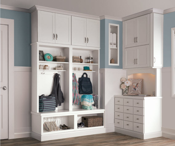 White Entryway Storage Cabinets - Aristokraft Cabinetry