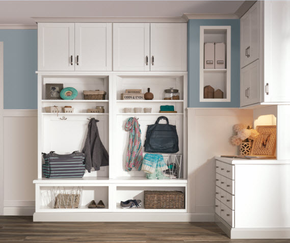 White Entryway Storage Cabinets Aristokraft Cabinetry