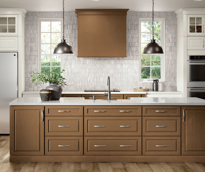 Dark Wood Cabinets in a Transitional Bathroom - Aristokraft