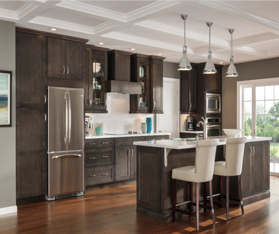 Dark Wood Cabinets in a Transitional Bathroom - Aristokraft