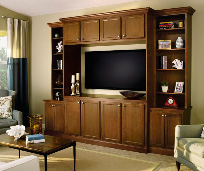 Living room cabinet in Birch wood by Aristokraft Cabinetry