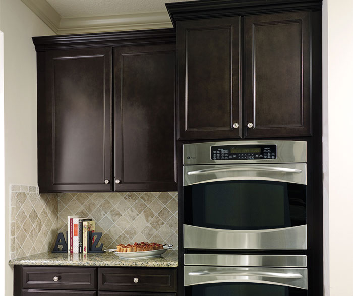 Dark Wood Cabinets in a Transitional Bathroom - Aristokraft