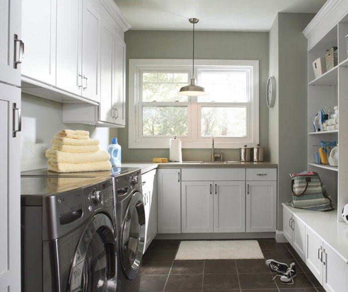 Laundry Cabinets In Painted White Aristokraft