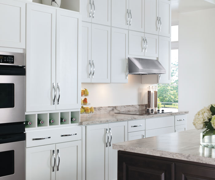 Painted white kitchen cabinets by Aristokraft Cabinetry