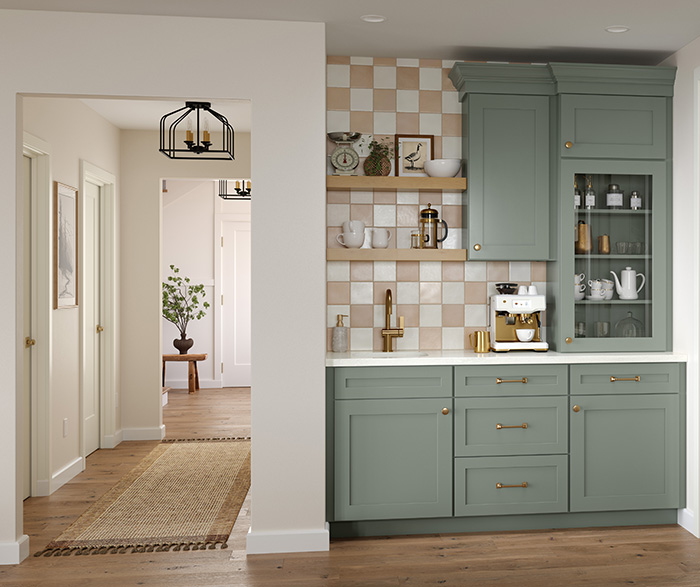 Sage Green Modern Farmhouse Kitchen with Island